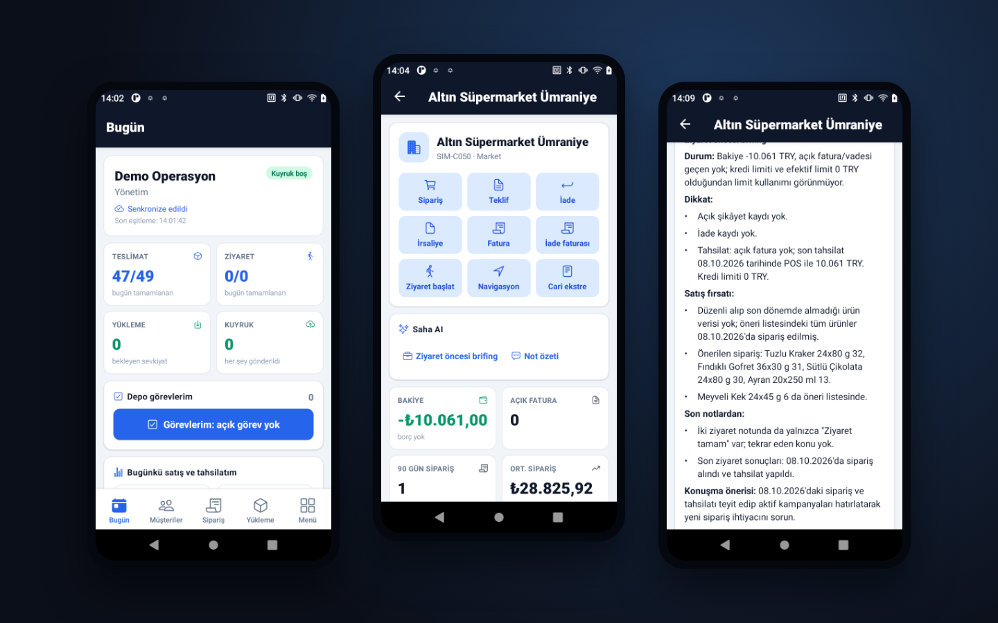 Mobilteg Saha mobil uygulama ekranları